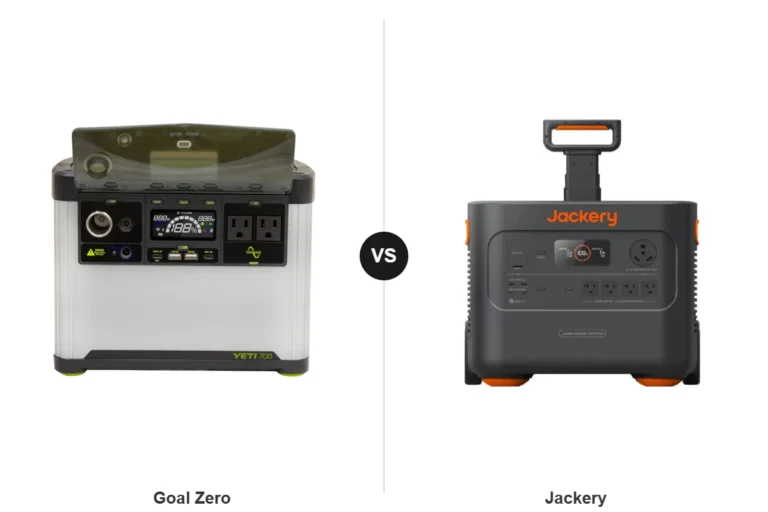 Goal Zero and Jackery portable power stations side by side, official product photos courtesy of Goal Zero and Jackery